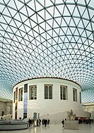 The tessellated glass roof of the British Museum's Great Court.