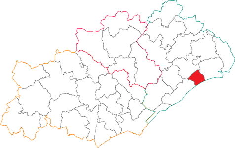 Situation du canton de Lattes dans le département avant 2015.