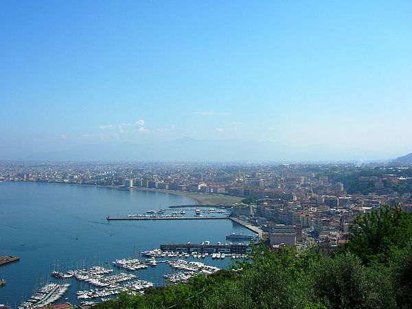 Castellammare di Stabia with the Gulf of Naples and the Vesuvio