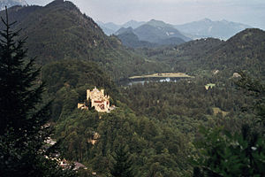 Vue sur le châtau de Hohenschawngau.