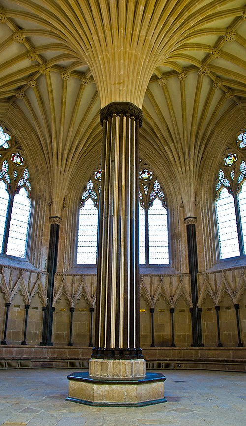 The chapter house of Wells Cathedral, built c. 1300