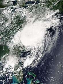 Charley making landfall near North Myrtle Beach, South Carolina Charley 2004-08-14 1540Z.jpg
