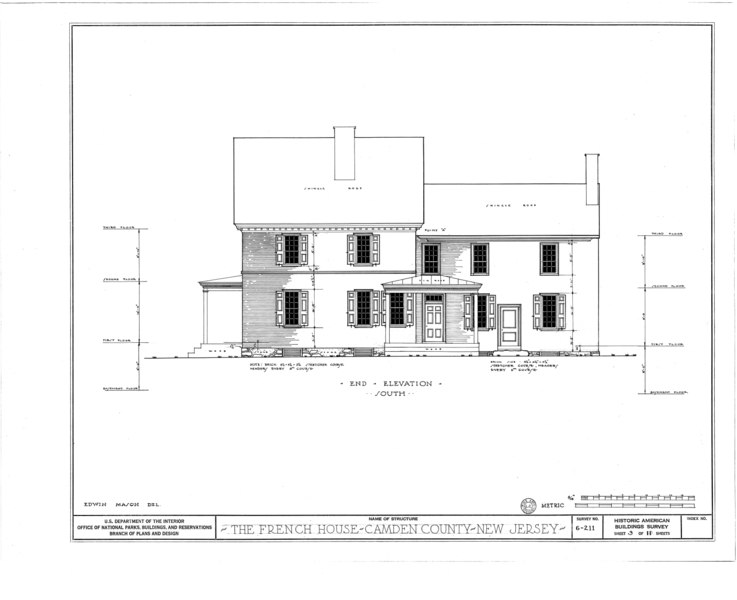 File:Childs-French Farm, Springdale Road, Fellowship, Burlington County, NJ HABS NJ,4- ,1- (sheet 3 of 11).tif