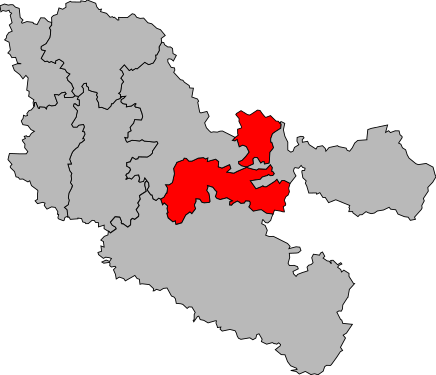 Carte de la sixième circonscription de la Moselle de 1958 à 1986