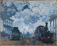 The Gare Saint-Lazare: Arrival of a Train Claude Monet - The Gare Saint-Lazare; Arrival of a Train - 1877.jpg