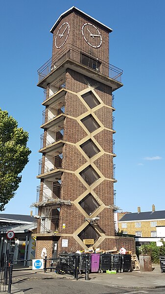 File:Clock Tower at Chrisp Street Market E14 6LP.jpg