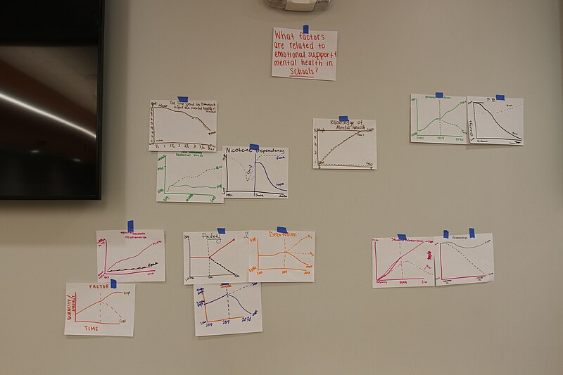 File:Clusters of graphs on the wall.jpg