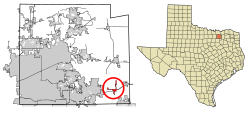 Location of Nevada in Collin County, Texas