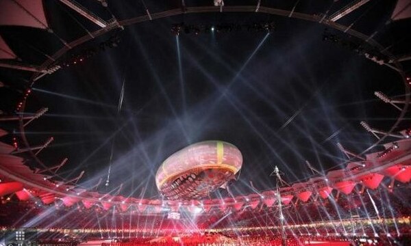 2010 Commonwealth Games opening ceremony at the Jawaharlal Nehru Stadium