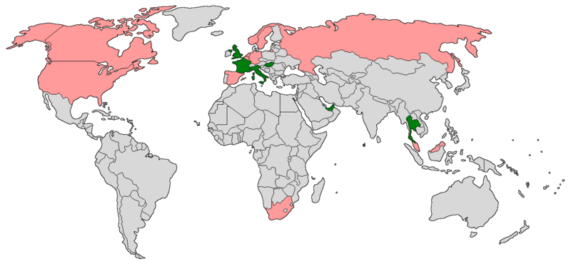 File:Countries with F1 Powerboat races in 1993.png