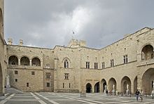 Inside the main courtyard of the Palace of the Grand-Master of the Knights of Rhodes