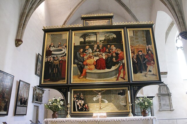 Cranach's altarpiece, Stadtkirche, Wittenberg