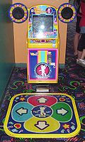 Dance Dance Revolution Kids adapts elements from Solo for a younger audience. Dance Dance Revolution Kids arcade machine.jpg