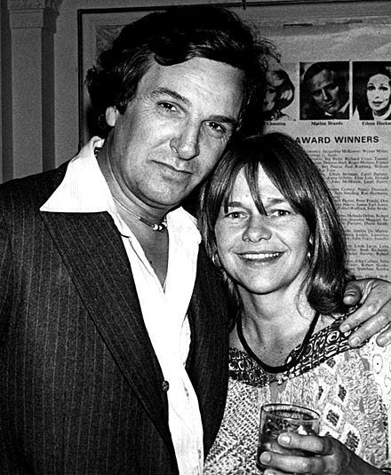 With actress Estelle Parsons in 1977