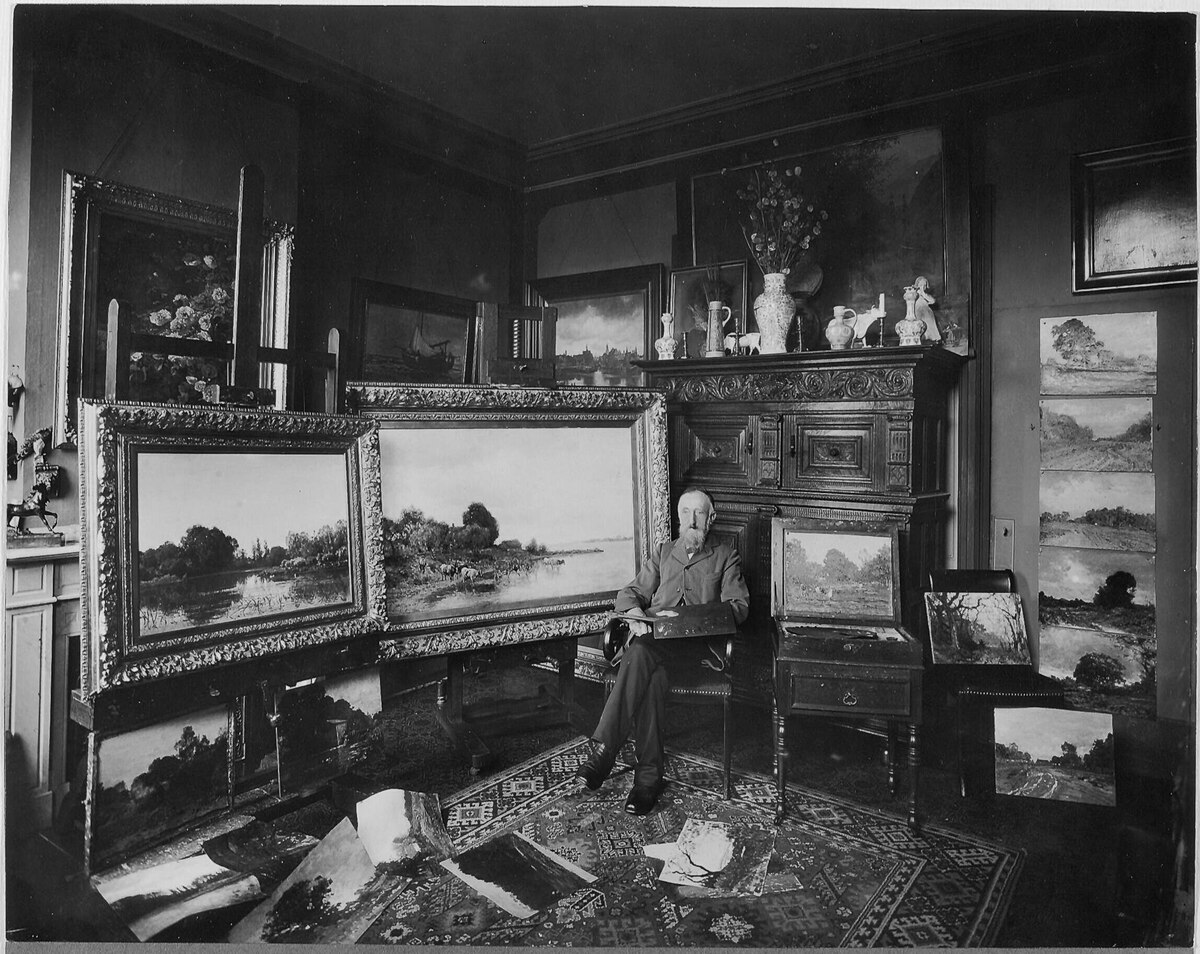 Foragt fænomen øre File:De schilder Julius van de Sande Bakhuyzen in zijn atelier,  gefotografeerd door Sigmund Löw in 1903.jpg - Wikipedia