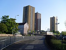 Dougrie Place flats, 2008 Dougrie Flats from Castlemilk Drive - geograph.org.uk - 1300662.jpg