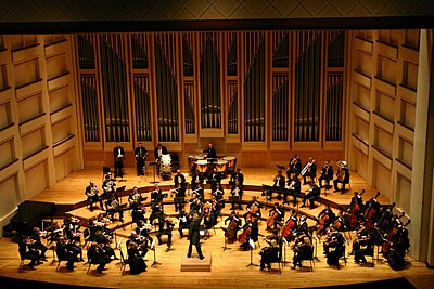 The symphony orchestra is not only the main large ensemble used in classical music; one work for orchestra, Beethoven's Ninth Symphony has been called the supreme masterpiece of the Western canon.[10]