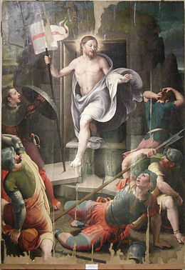 Duomo di sansepolcro, interno, raffaellino del colle, resurrezione di cristo.JPG