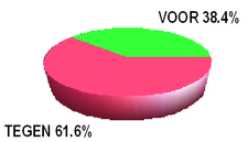 Pie chart indicating the majority vote against the Constitution