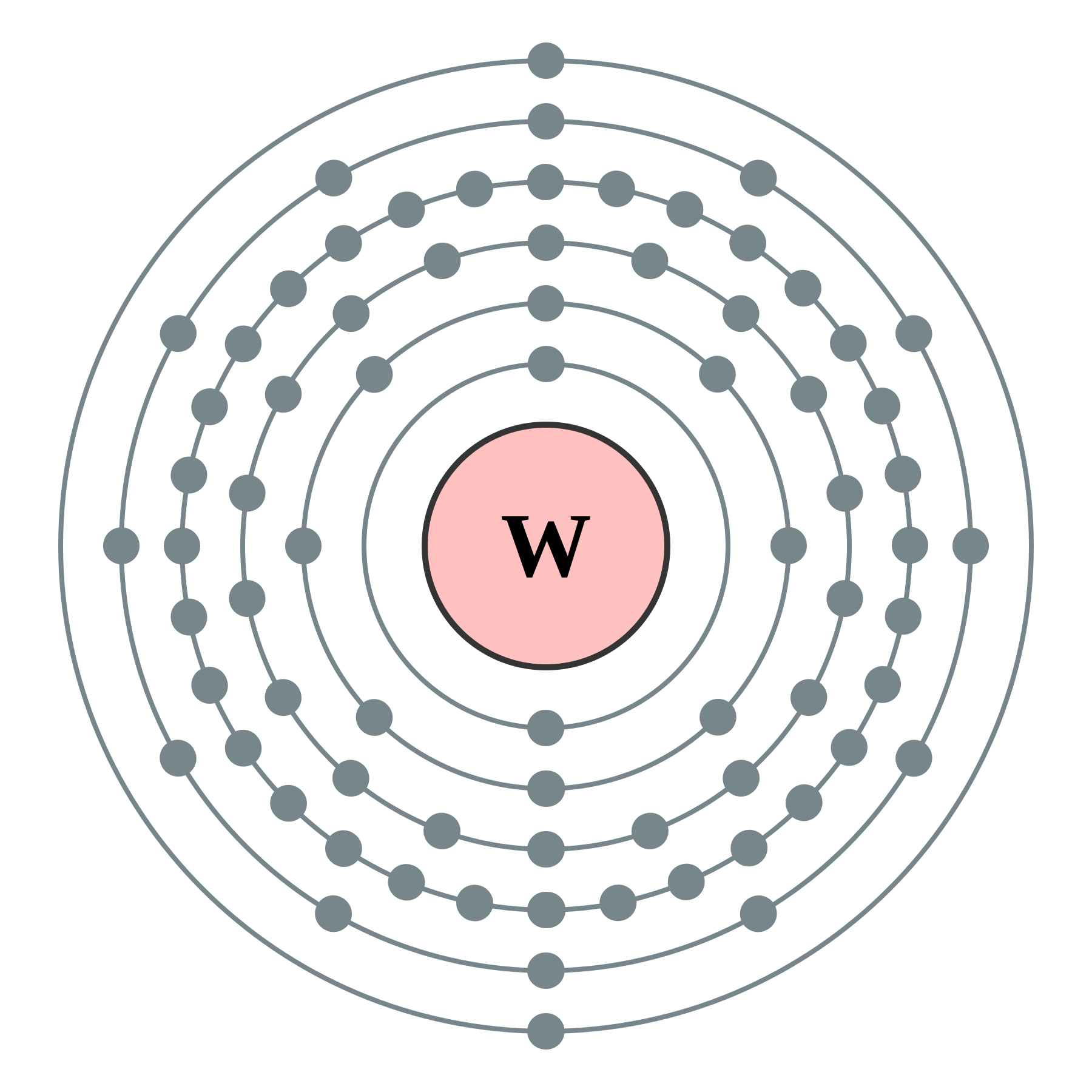 Electron shell 074 Tungsten - no label.svg