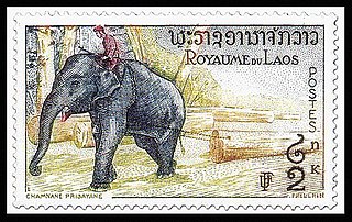 A 1958 stamp of Laos Elephant Laos 2K.jpg