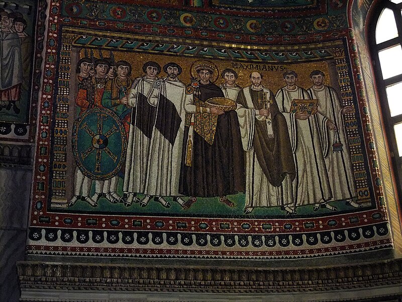 File:Emperor Justinian & entourage in St Vitale, Ravenna.JPG