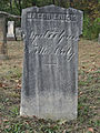 Grave marker in Bethany Cemetery, near Bridgeville, Pennsylvania