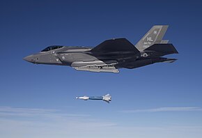 F-35A Lightning II of the 34th FS drops GBU-12 in February 2016.jpg