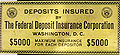 FDIC placard from when the deposit insurance limit was $5,000.