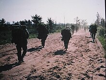 Co.F troops at Camp Grayling, MI Field training Co F 425th Infantry MI NG.JPG