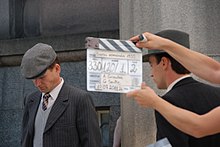 Filmas "Sapņu komanda 1935" epizodes filmēšana pie Ministru kabineta ēkas (5925021923).jpg