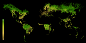 The Forest Landscape Integrity Index, which incorporates a global planet dump of OpenStreetMap. Flii globe.png