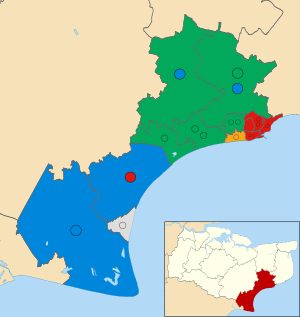 Folkestone and the Hythe UK ward map 2023.svg