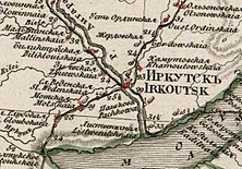 Fragment of the General map of Irkutsk province, 1826.jpg