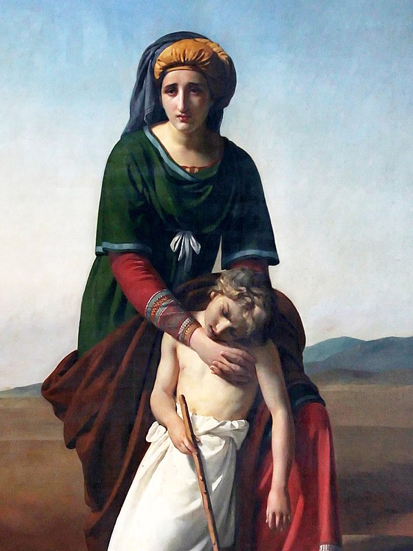 A depiction of Hagar and her son Ishmael in the desert (1819) by François-Joseph Navez