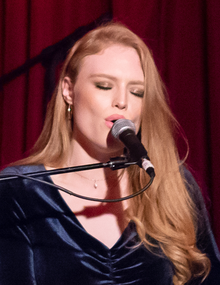 Ridings performing at the Hotel Café in Hollywood, Los Angeles in 2018