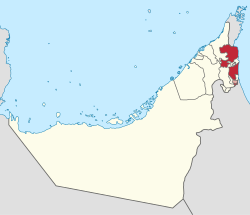 Location of Fujairah in the UAE