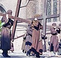 Furnes Procession des pénitents de la confrérie de la Sodalité(Scan diapo Agfacolor prises vers 1960 ) (6)