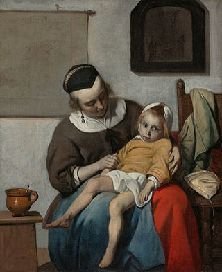 <i>The Sick Child</i> (Metsu) Painting by Gabriël Metsu