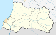 Mapa konturowa Adżarii, po lewej znajduje się punkt z opisem „Batumi”