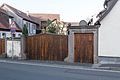 Courtyard gate with pedestrian gate