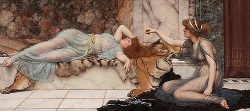 John William Godward, Espièglerie et Repos, 1895.