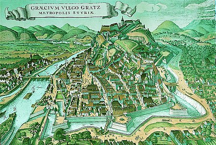 Graz in the mid-17th-century