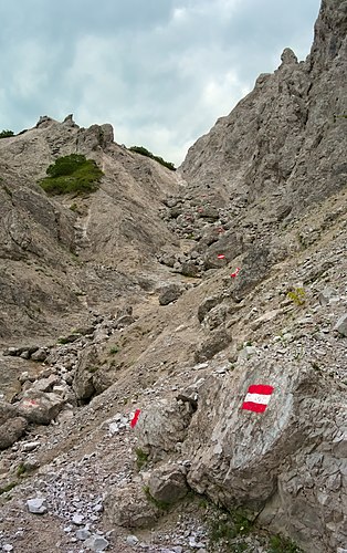 Hiking path to Gsengscharte, Nationalpark Gesäuse, Austria