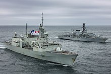 HMCS Fredericton and HMS Kent in July 2020 HMCS Fredericton, HMS Kent Dynamic Mongoose 2020.jpg