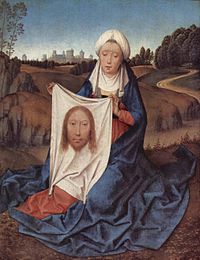 Sveta Veronika drži rubac s Isusovim likom. Hans Memling oko 1470.