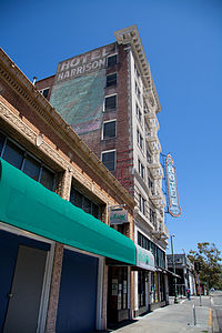 The Harrison Hotel, an SRO hotel in Oakland, California. Harrison 15th Sts Historic District.jpg