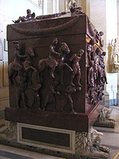 The Sarcophagus of Saint Helena, reused by Pope Anastasius IV, the only tomb to survive the Lateran fires. It is currently in the Vatican Museums. Helena tomb.jpg