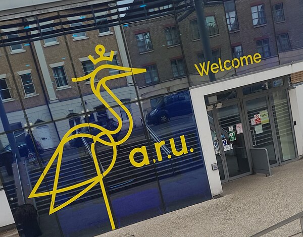 Main entrance to Anglia Ruskin University Cambridge Campus