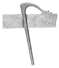 Illustration from L'Art du Menuisier (1769) demonstrating how the holdfast is secured in the workbench hole